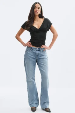 Rivet rebel jeans - Blau - Dame - Gina Tricot