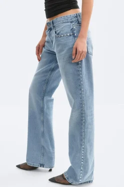 Rivet rebel jeans - Blau - Dame - Gina Tricot