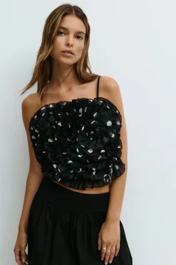 Rose top - Schwarz - Dame - Gina Tricot