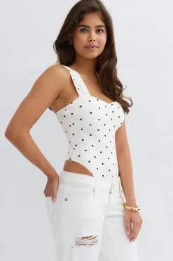 14+ ruched detail body - Weiß - Gina Tricot