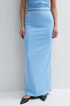 Ruched maxi skirt - Blau - Dame - Gina Tricot