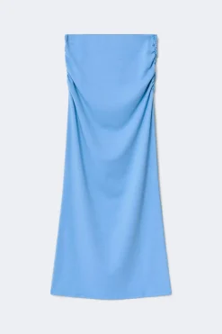 Ruched maxi skirt - Blau - Dame - Gina Tricot