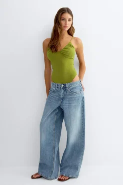 Ruched strap body - Grün - Dame - Gina Tricot