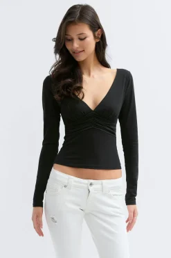 14+ ruched top - Schwarz - Gina Tricot