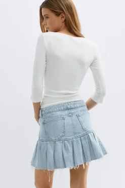 Ruffle babe denim skirt - Blau - Dame - Gina Tricot