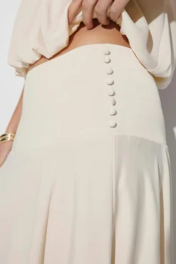 Satin asymmetric skirt - Weiß - Dame - Gina Tricot