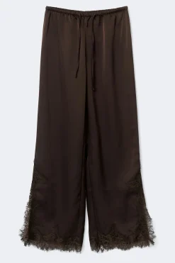 Satin lace trousers - Braun - Dame - Gina Tricot