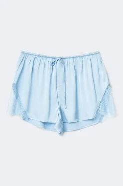 Satin loungewear shorts - Blau - Dame - Gina Tricot