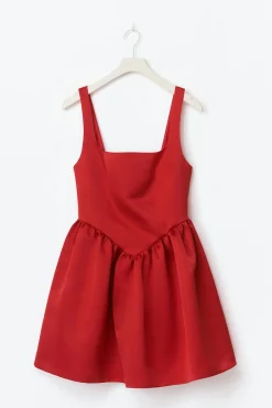 Satin mini dress - Rot - Dame - Gina Tricot