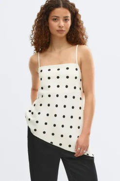 Satin singlet - Weiß - Dame - Gina Tricot