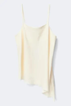 Satin singlet - Weiß - Dame - Gina Tricot