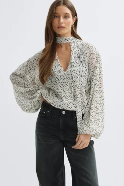 Scarf blouse - Schwarz - Dame - Gina Tricot