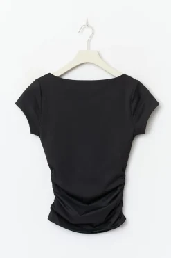 Scooped back yoga top - Schwarz - Dame - Gina Tricot