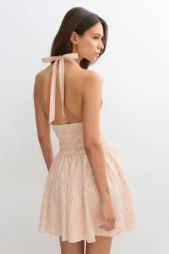 Seersucker mini dress - Weiß - Dame - Gina Tricot