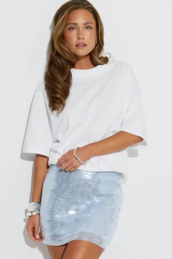 Sequin mini skirt - Blau - Dame - Gina Tricot
