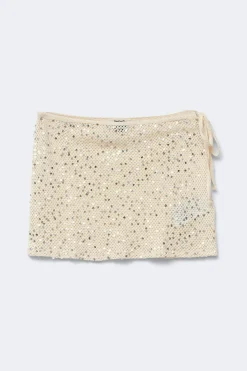 Sequins beach skirt - Beige - Dame - Gina Tricot