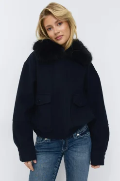14+ shaped felt jacket - Blau - Gina Tricot