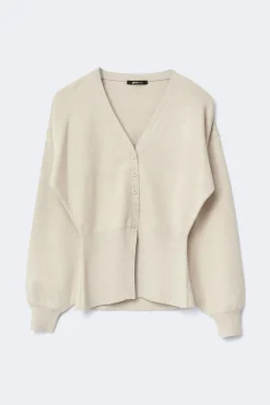 Shaped knitted cardigan - Beige - Dame - Gina Tricot