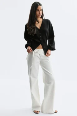 Shaped knitted cardigan - Schwarz - Dame - Gina Tricot
