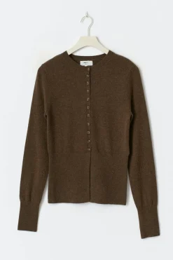 Shaped knitted wool cardigan - Braun - Dame - Gina Tricot