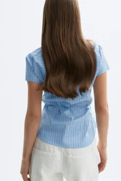Shaped shirt - Blau - Dame - Gina Tricot