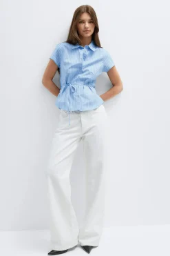 Shaped shirt - Blau - Dame - Gina Tricot