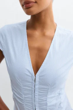Shaped shirt - Blau - Dame - Gina Tricot