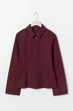 Shaped tie blouse - Rot - Dame - Gina Tricot