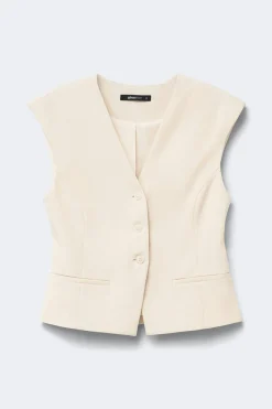 Shaped vest - Weiß - Dame - Gina Tricot