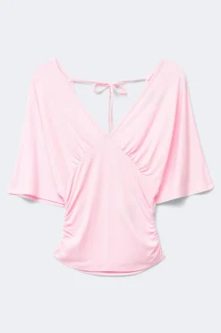 Shaped v-neck top - Rosa - Dame - Gina Tricot