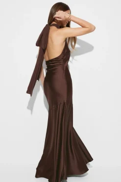 Shawl maxi dress - Braun - Dame - Gina Tricot