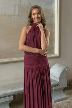 Shawl maxi dress - Rot - Dame - Gina Tricot