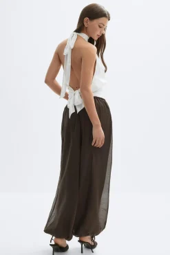 Sheer balloon trousers - Braun - Dame - Gina Tricot