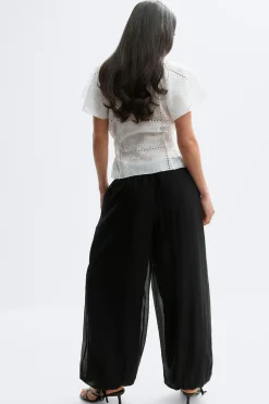 Sheer balloon trousers - Schwarz - Dame - Gina Tricot