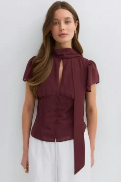 Sheer blouse - Braun - Dame - Gina Tricot