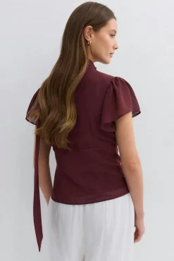 Sheer blouse - Braun - Dame - Gina Tricot