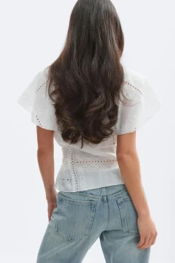 Sheer blouse - Weiß - Dame - Gina Tricot