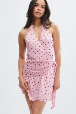 Sheer wrap dress - Rosa - Dame - Gina Tricot