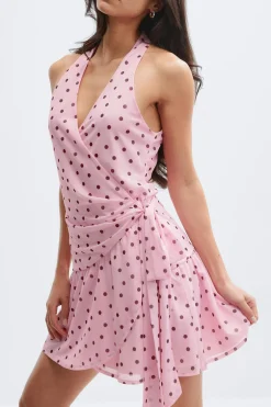 Sheer wrap dress - Rosa - Dame - Gina Tricot