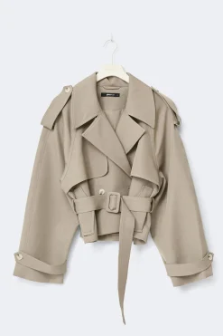 Short belted trench coat - Beige - Dame - Gina Tricot