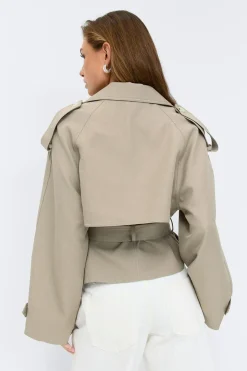 Short belted trench coat - Beige - Dame - Gina Tricot