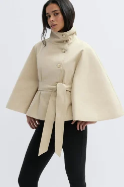 Short cape trench jacket - Beige - Dame - Gina Tricot