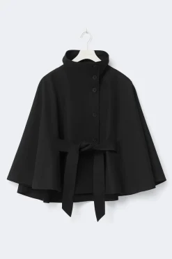 Short cape trench jacket - Schwarz - Dame - Gina Tricot