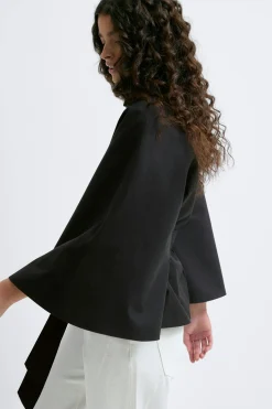 Short cape trench jacket - Schwarz - Dame - Gina Tricot