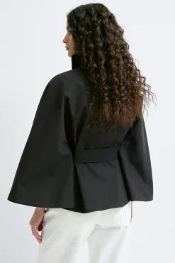 Short cape trench jacket - Schwarz - Dame - Gina Tricot