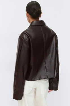 Short pu jacket - Rot - Dame - Gina Tricot