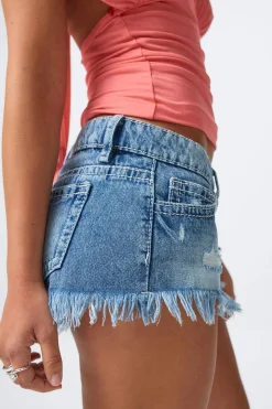 14+ slay low denim shorts - Blau - Gina Tricot