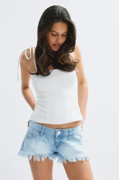 14+ slay low denim shorts - Blau - Gina Tricot