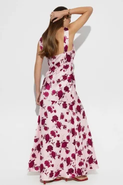 Sleeveless satin maxi dress - Rosa - Dame - Gina Tricot