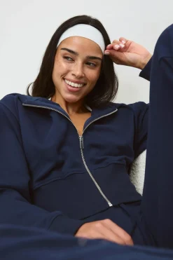 Slim fit zip hoodie - Blau - Dame - Gina Tricot